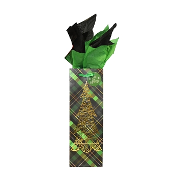 Green  Plaid w/ Gold Hot Foil Tree  24/Case 